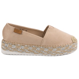 Forever Folie Beige Espadrilles auf der Plattform