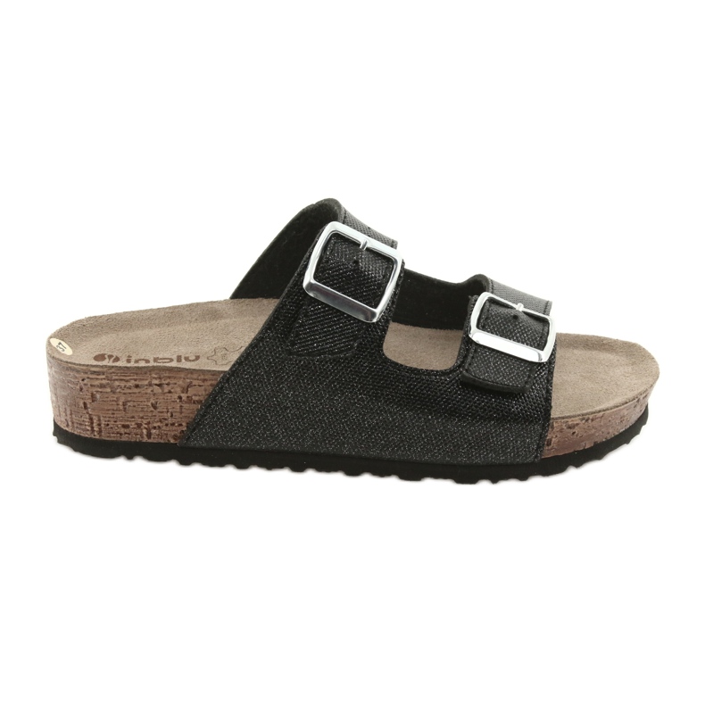 Schwarze Inblu NM013 Damenschuhe in Schwarz mit Silberpartikeln