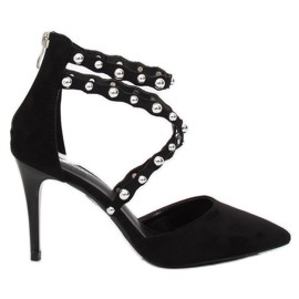 Schwarz B-50 Schwarze Nieten mit Nieten