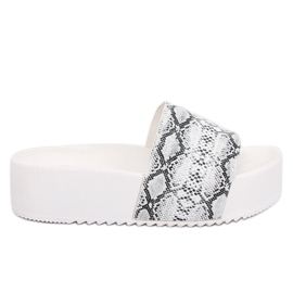 Weiße N-32 White Snake Hausschuhe mit hohen Sohlen