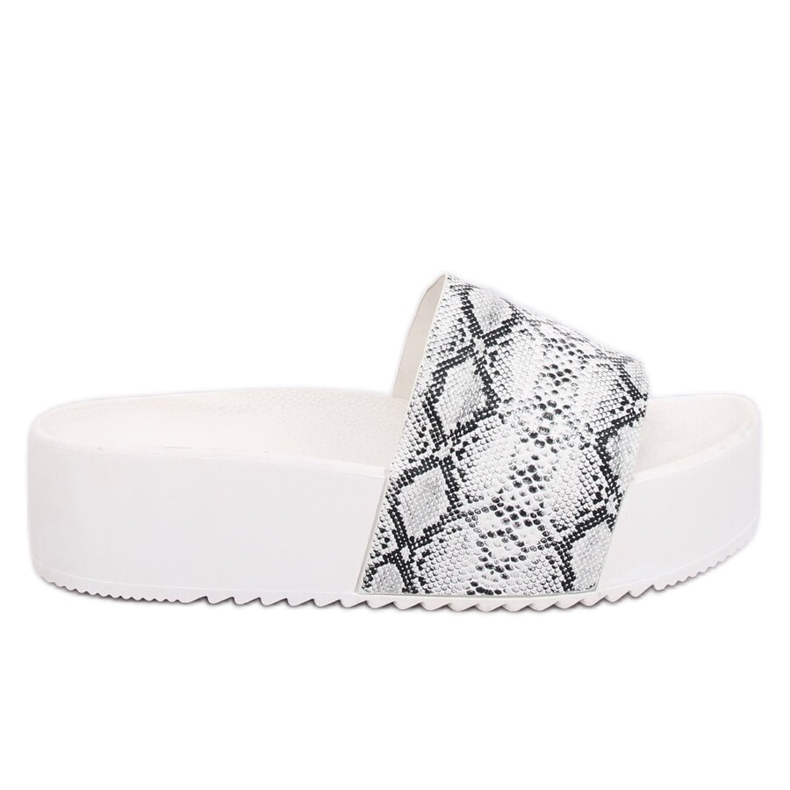 Weiße N-32 White Snake Hausschuhe mit hohen Sohlen