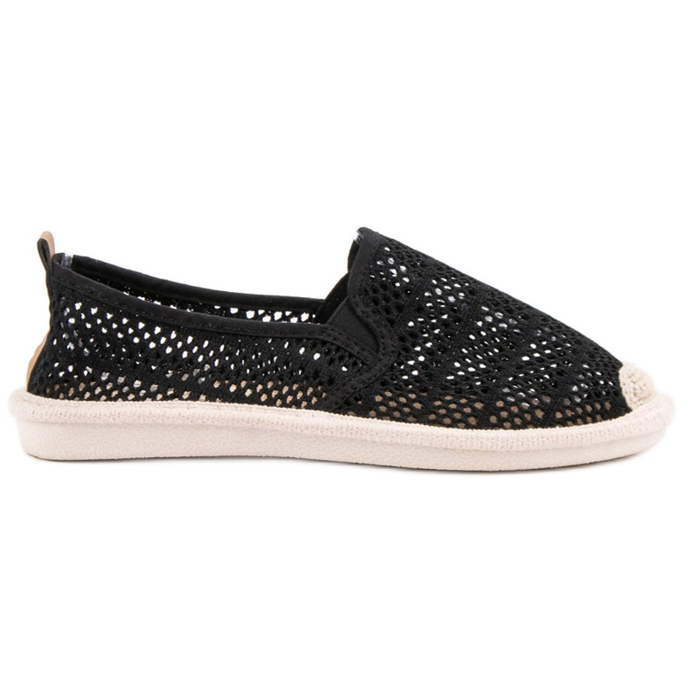 Slip-On-Sneaker aus Spitze schwarz