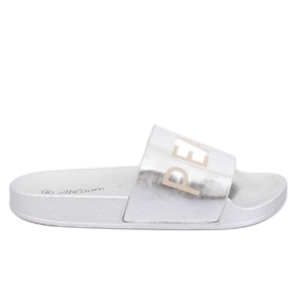 Pantoffeln silbermetallic WL169 Silber grau