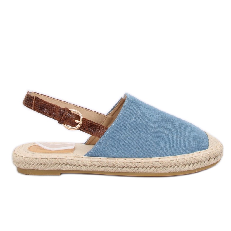 HH-119 BLAU / KAMELblau Espadrilles mit offenem Absatz