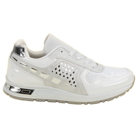 Sportschuhe mit Pailletten weiß