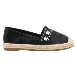 Bestelle Schwarze Espadrilles mit Nieten