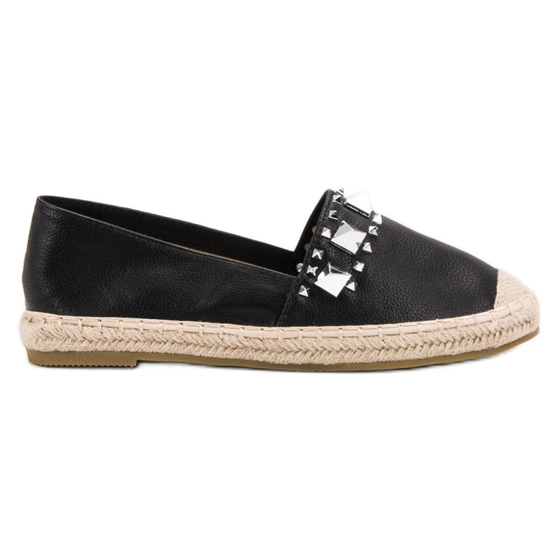 Bestelle Schwarze Espadrilles mit Nieten