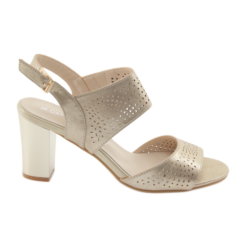 M.Daszyński Daszyński Leder-Innensohlensandalen gelb