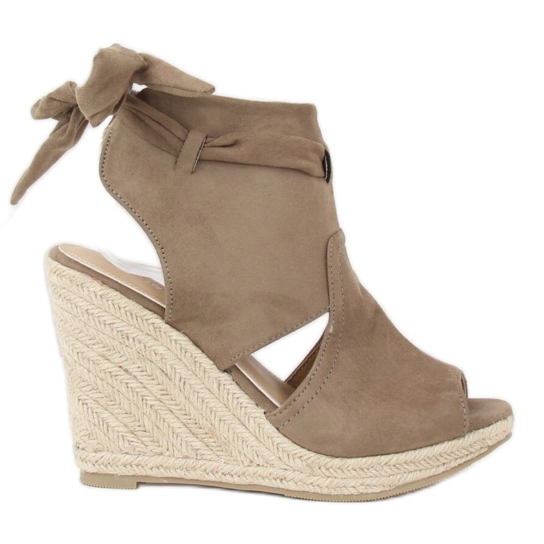 Grüne Espadrilles auf Keilabsatz LM-023 Grün mehrfarbig