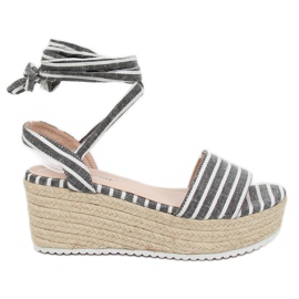 Schwarze Canvas-Sandalen GG-68P Schwarz