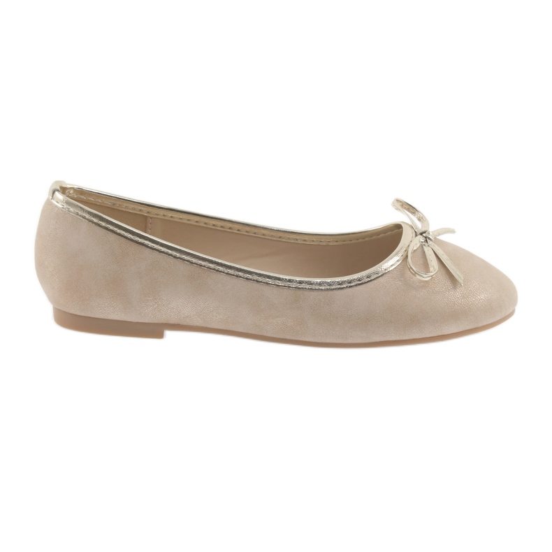 American Club LU17 beige Ballerinas für Mädchen golden