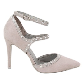 Graue Pumps auf grauem Absatz AT-0631-L Grau