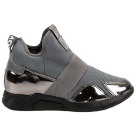 Sneakers mit Keilabsatz grau