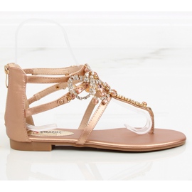 Sandalen mit Champagnersteinen JH64P Champagne II-GAT rosa