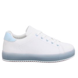Weiße und blaue Sneakers für Damen 9118 Blue