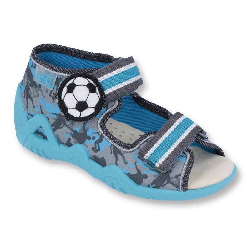 Befado gelbe Kinderschuhe 350P001 blau grau