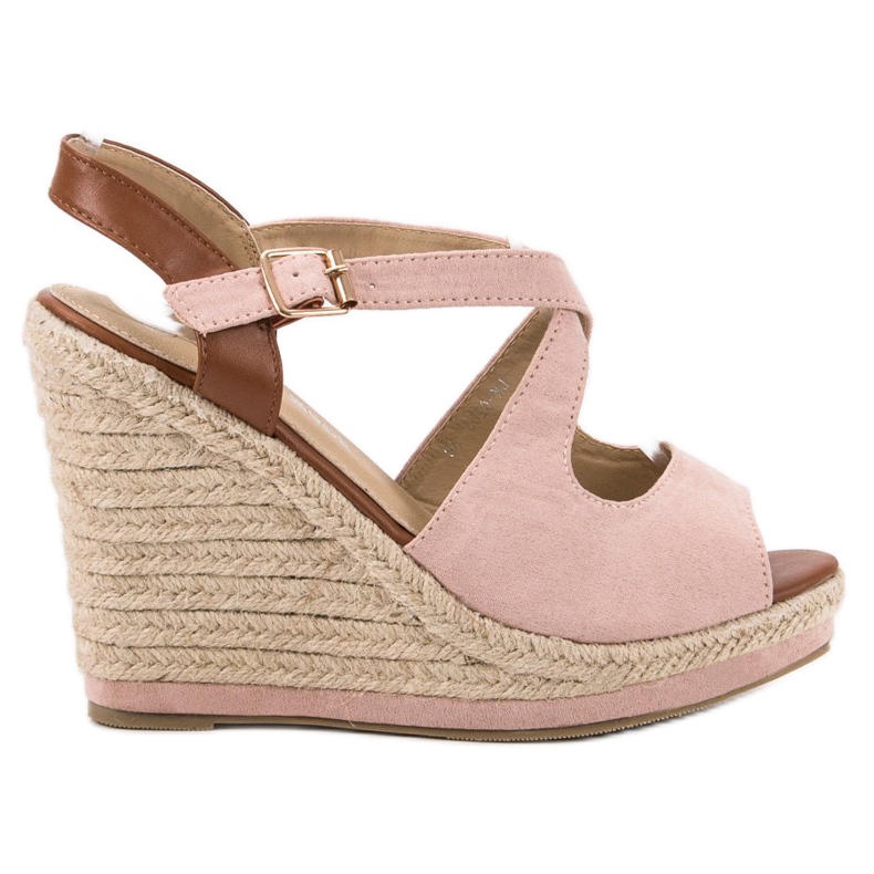 Laura Mode Hochhackige Sandalen rosa