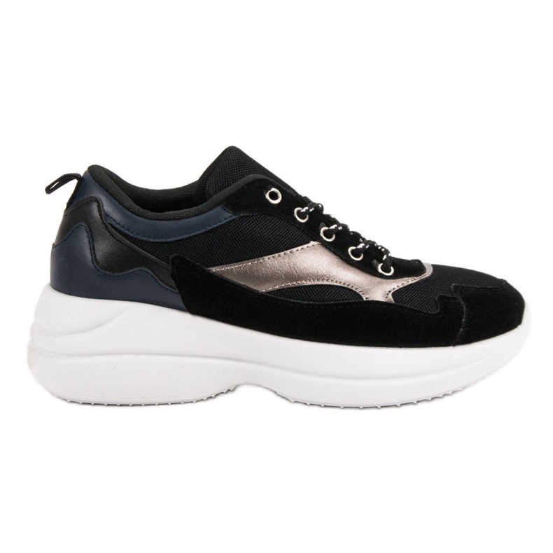 Modische Schuhe auf der Plattform schwarz