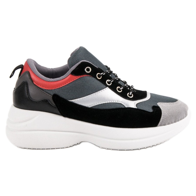 Modische Schuhe auf der Plattform grau mehrfarbig