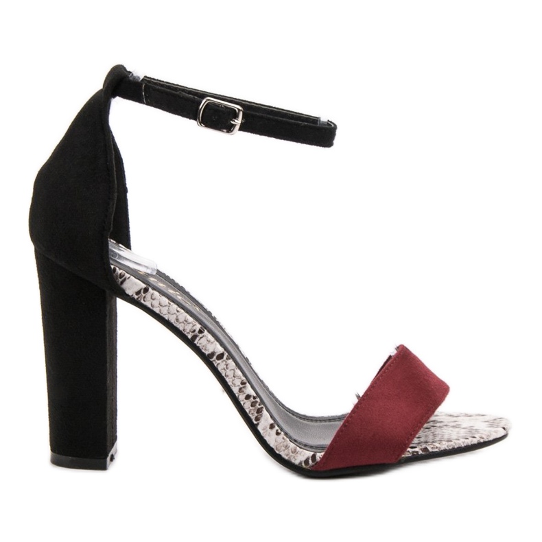 Danic Hochhackige Sandalen schwarz rot