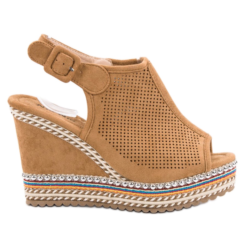 Nio Nio Aufgesetzte Keilsandalen braun