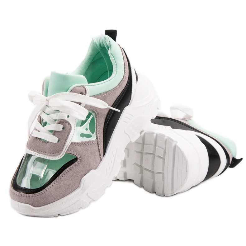 SHELOVET Transparente Sneaker auf der Plattform grau