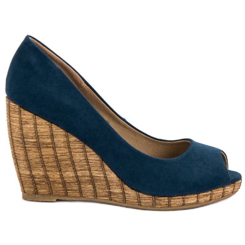 Corina Marineblaue Pumps mit offener Zehenpartie
