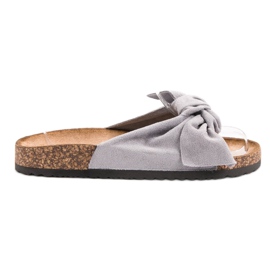 Anesia Paris Wildleder Hausschuhe grau