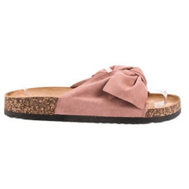 Anesia Paris Wildleder Hausschuhe rosa