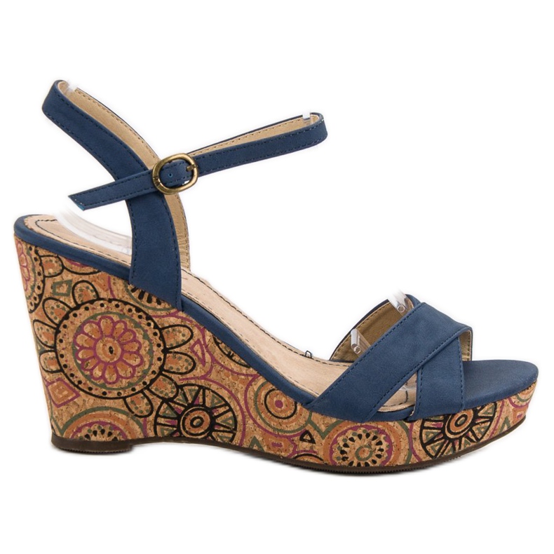 Corina Blaue Ethno-Sandalen