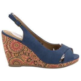 Corina Modische Ethno-Sandalen blau