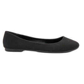Ideal Shoes Ballerinas aus schwarzem Textil