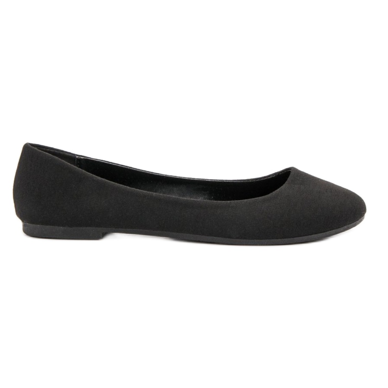 Ideal Shoes Ballerinas aus schwarzem Textil
