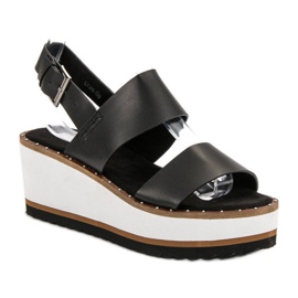 Corina Schwarze Sandalen auf der Plattform