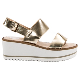 Corina Goldene Sandalen auf der Plattform