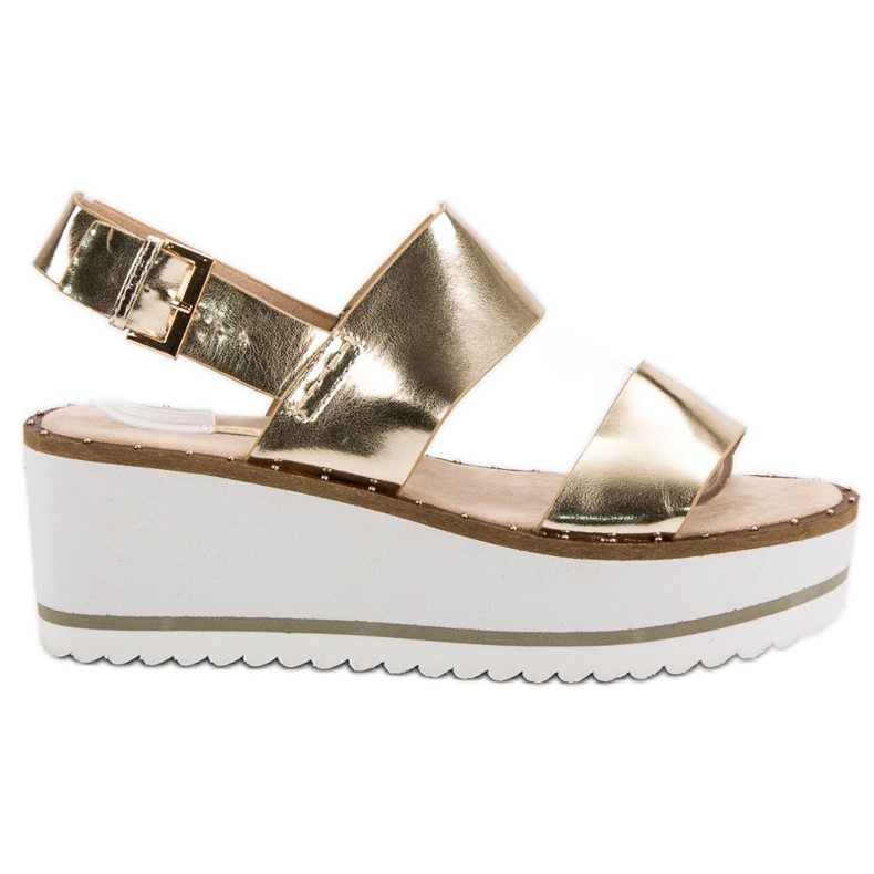 Corina Goldene Sandalen auf der Plattform