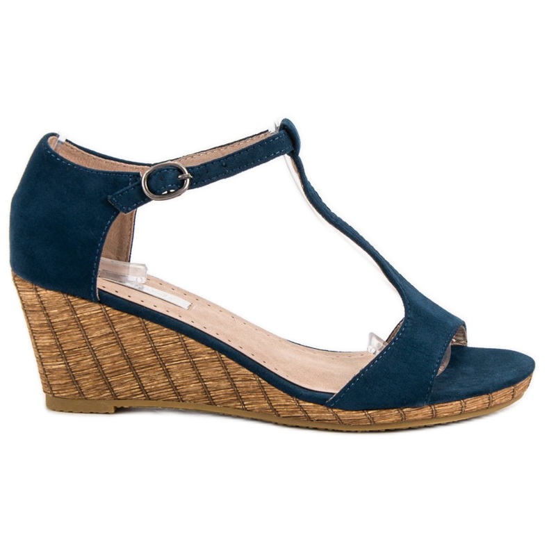 Corina Marineblaue Sandalen auf einem Keil