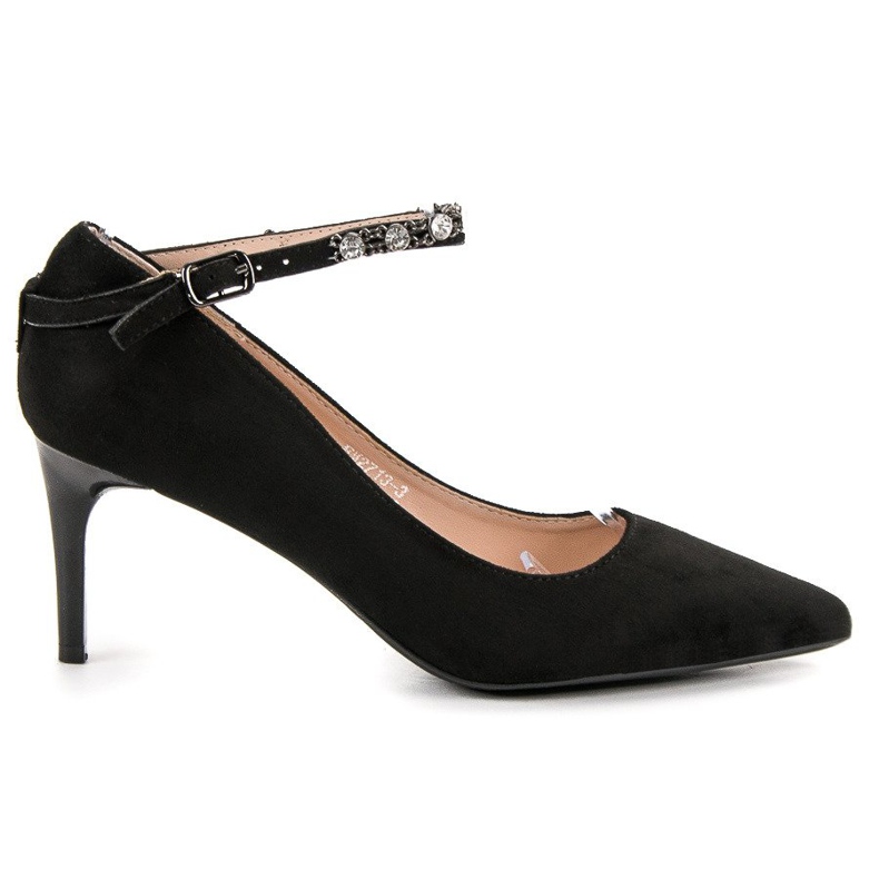 Fama Schwarze Wildleder-Heels