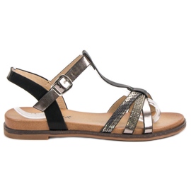 Lässige VINCEZA Sandalen schwarz grau