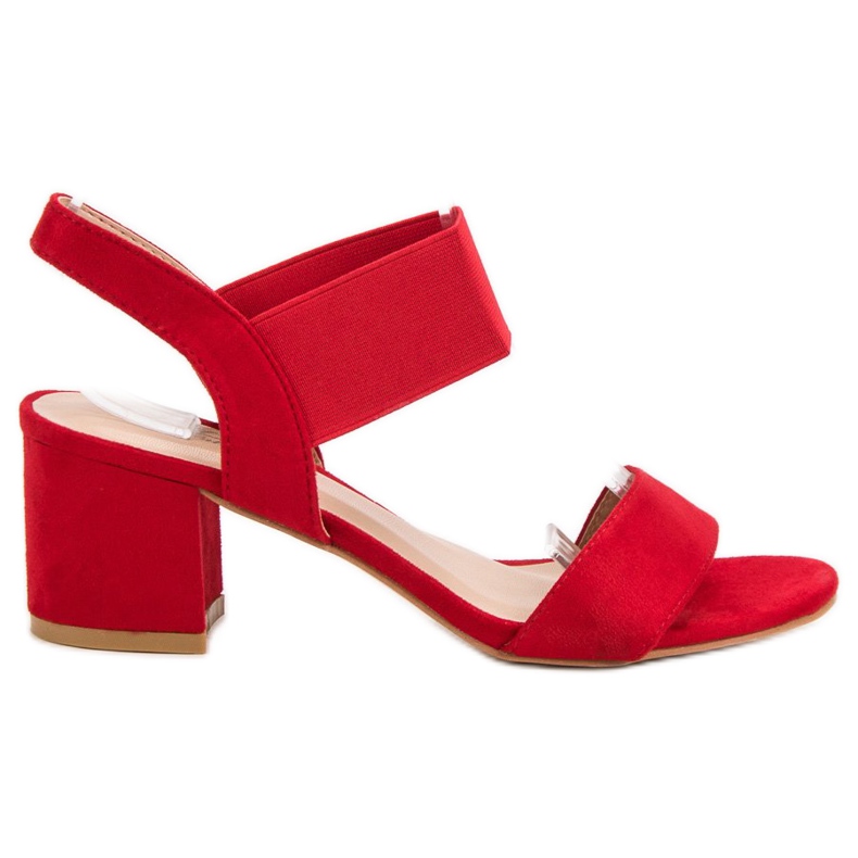 Hochhackige Sandalen rot