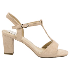 Jumex Beige Wildledersandalen