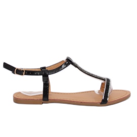 Sandalen mit schwarzen Zirkonias SY644 Black