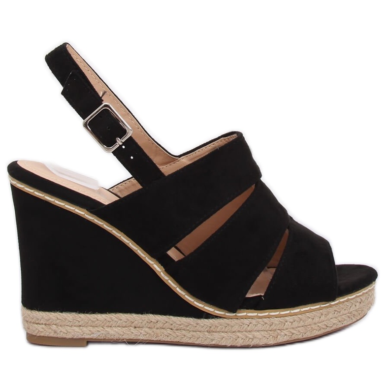 Schwarze Sandalen mit Keilabsatz 9069 Schwarz