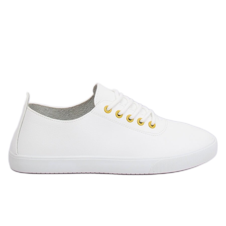 Weiße Damen Sneaker WD009 WEISS / GELB