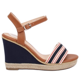 Keilsandalen 9068 Blau braun marineblau