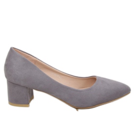 Grau Pumps niedrige Absätze grau G-136 Grau