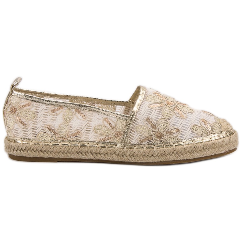 Lucky Shoes Spitzen-Espadrilles in Blumen braun
