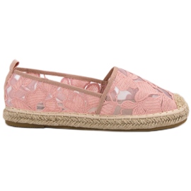 Lucky Shoes Rosa Spitze Espadrilles