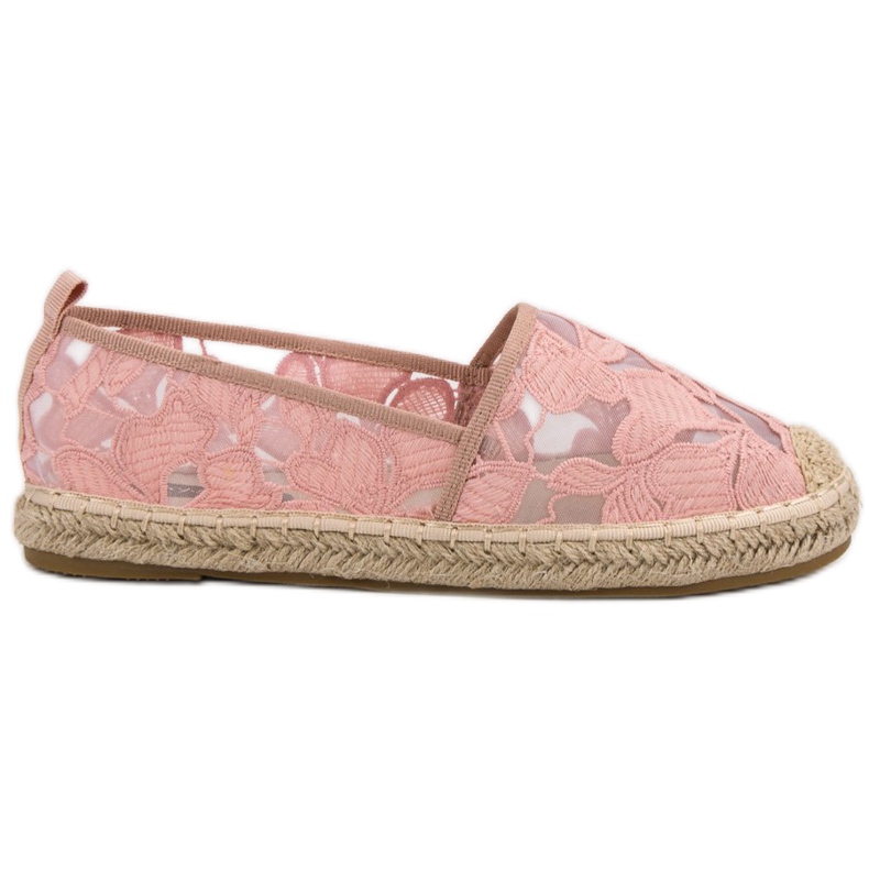 Lucky Shoes Rosa Spitze Espadrilles