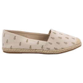 Lucky Shoes Beige Espadrilles In Ananas